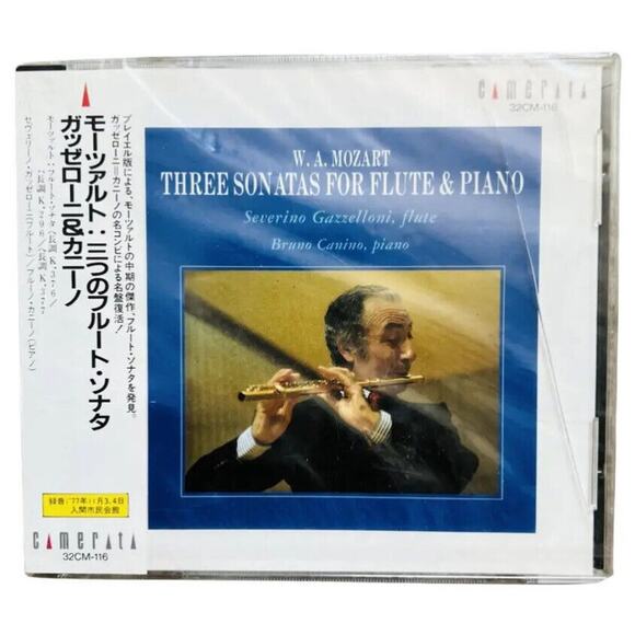 Mozart 3 Sonatas for Flute & Piano CD Gazzelloni 1989 SEALED OBI Japan Import - Picture 1 of 2